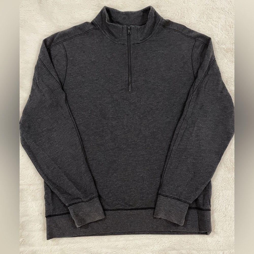 Men's New Era Half‎ Zip Long Sleeve Pullover Large Casual Minimalist Neutral